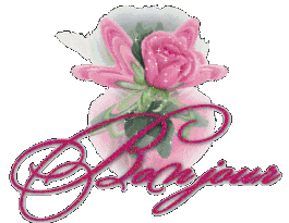 Gif bonjour fleurs roses
